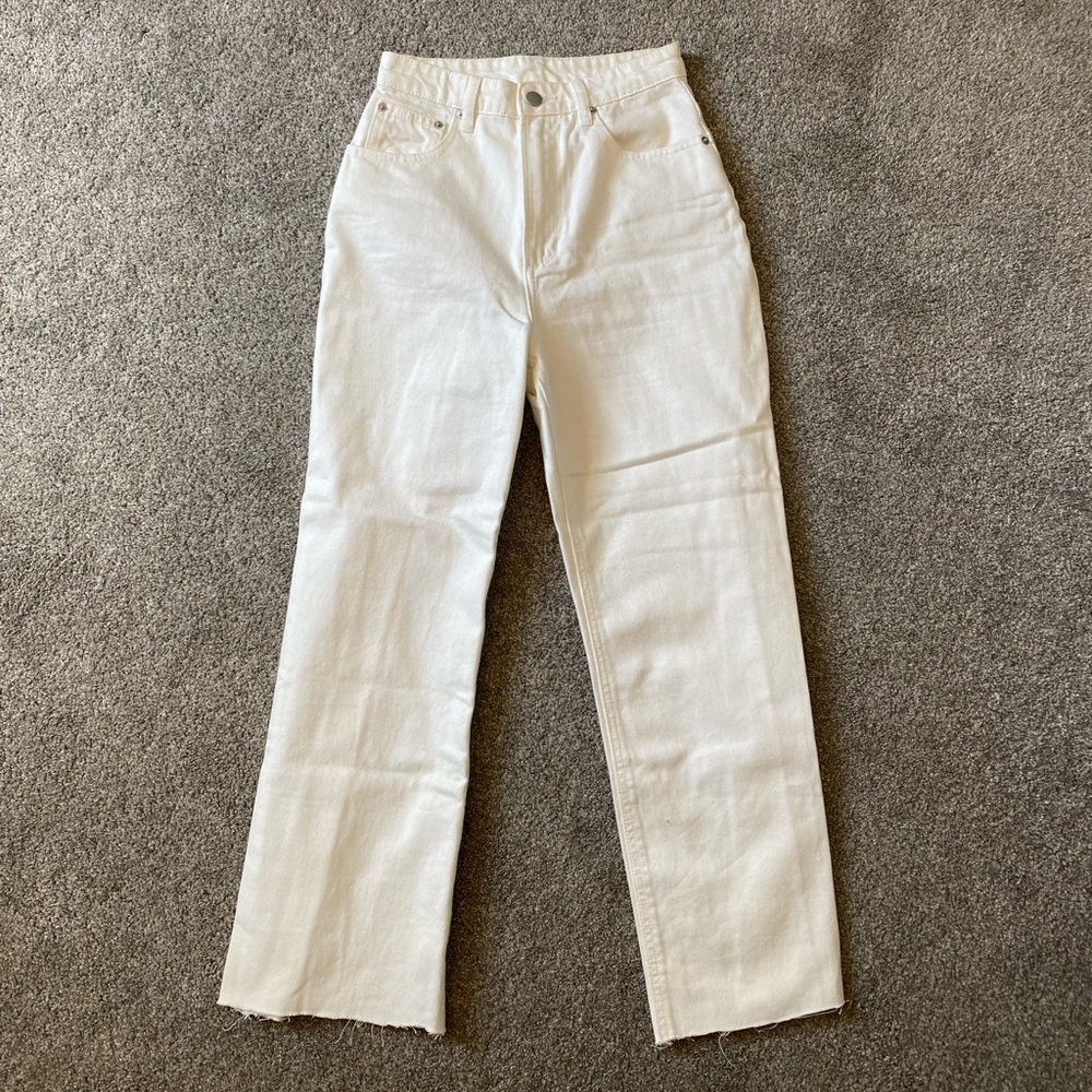 Showpo High Waisted White Jeans